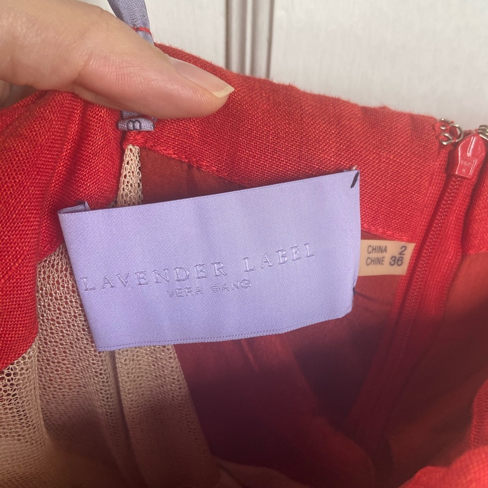 Vera Wang Lavendar Label Red Linen Dress